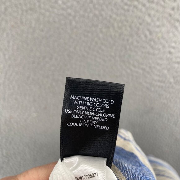 Torrid Skirt Womens 2 US 18 Plus Ivory Blue Striped Linen Pull On Above Knee NWT - Picture 8 of 11